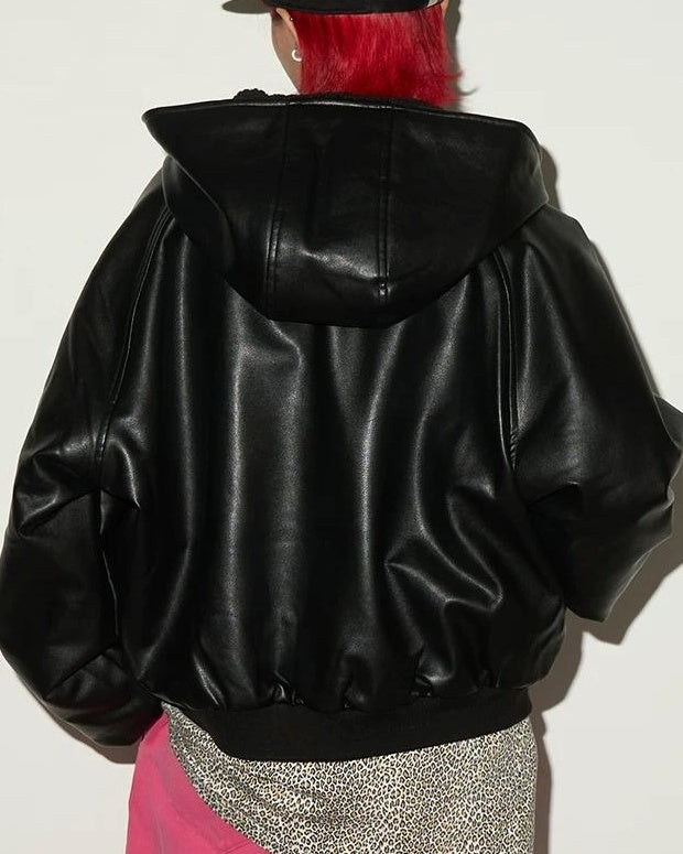 フェイクレザーフードジャケット SL796 – THE SOL93