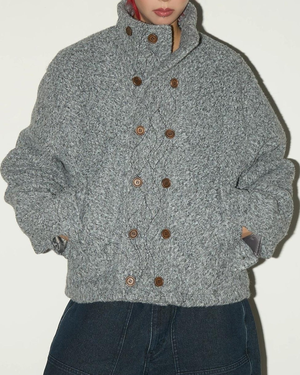 スタンドカラーダブルボタンショートジャケット SL806