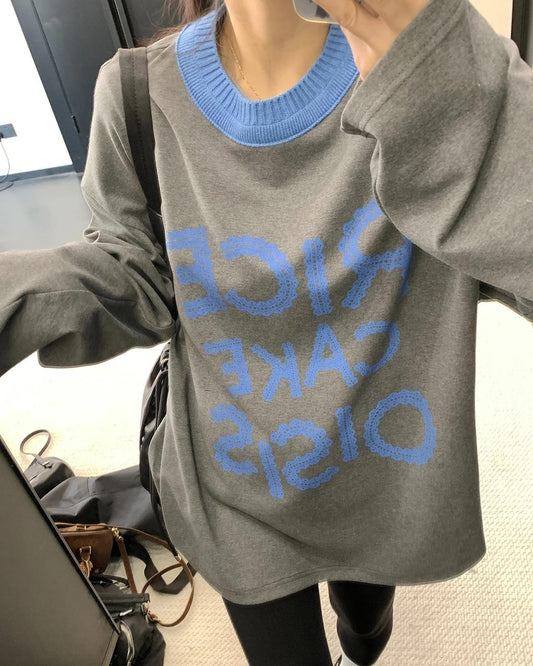 コントラストレースロゴカットソー SL843